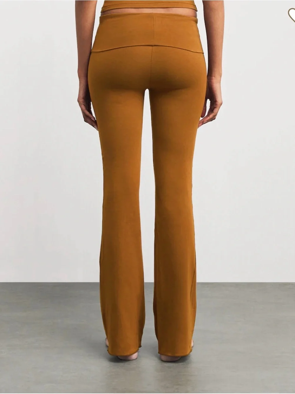 Skims Cotton Jersey Foldover Chai Flare Pant - Picture 2 of 8